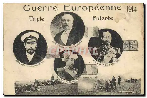 Ansichtskarte AK Militaria Triple Entente Nicolas II Poincare Albert 1er George V Russie Russia