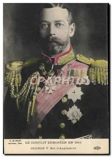 Cartes postales Militaria George V Roi d&#39Angleterre