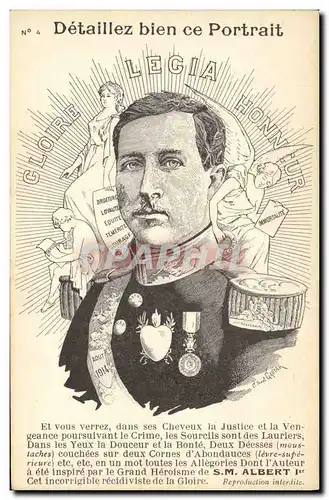 Cartes postales Militaria SM Albert 1er