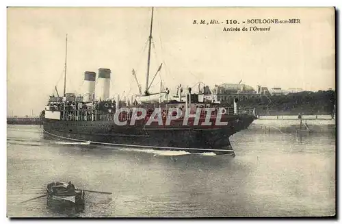 Cartes postales Bateau Paquebot Boulogne sur Mer Arrivee de l&#39Onward