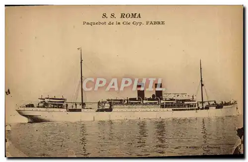 Cartes postales Bateau Paquebot SS Roma Cie Cyp Fabre