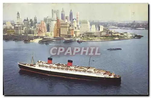 Cartes postales Bateau Paquebot Cunard RMS Queen Elizabeth