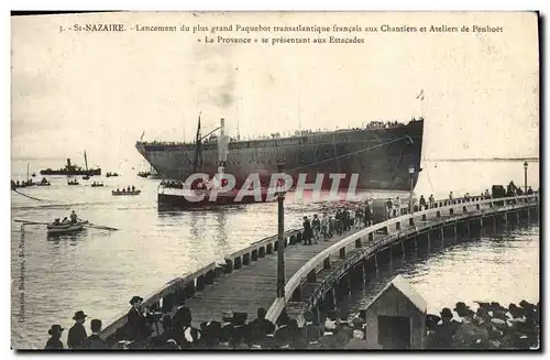 Cartes postales Bateau Paquebot St Nazaire Lancement du plus grand paquebot transatlantique Ateliers de penhoet