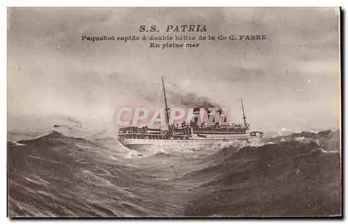 Cartes postales Bateau Paquebot SS Patria Cie Fabre