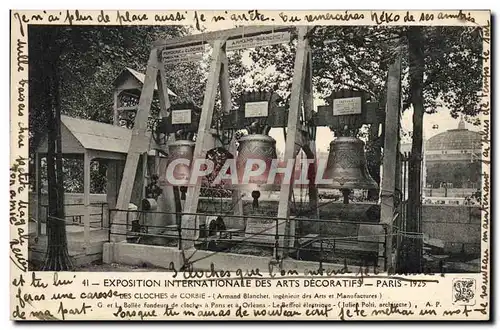 Cartes postales Cloche Exposition internationale des Arts Decoratifs Paris Les cloches de Corbie