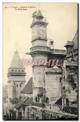 Cartes postales Cloche Troyes Clocher et beffroi de Saint Jean