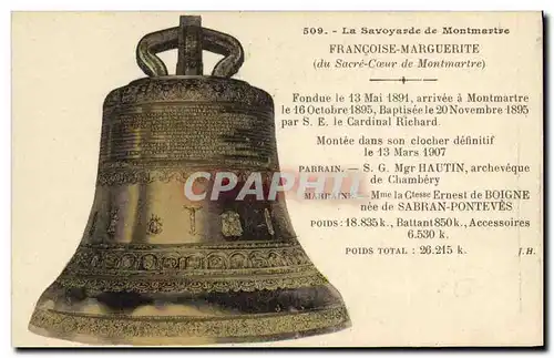 Ansichtskarte AK Cloche La Savoyarde de Montmartre Paris Francoise Marguerite