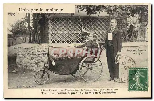 Cartes postales Albert Hamant ex Representant de commerce victime du devoir Tour de France a pied Radiophone TOP
