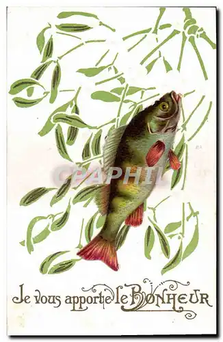 Cartes postales Fantaisie Fleurs Poisson