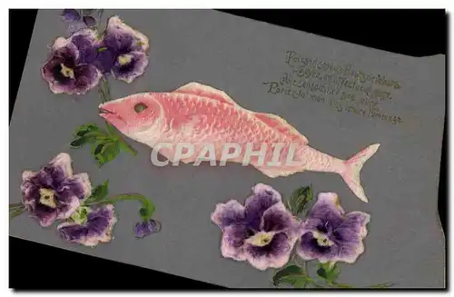 Cartes postales Fantaisie Fleurs Poisson