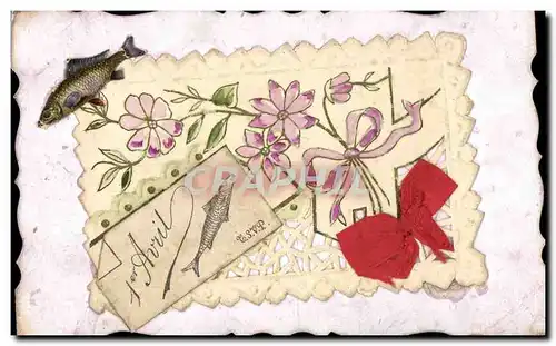 Cartes postales Fantaisie Fleurs Poisson