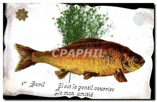 Cartes postales Fantaisie Fleurs Poisson