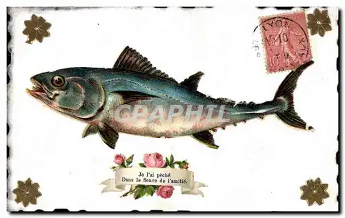 Cartes postales Fantaisie Fleurs Poisson