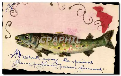 Cartes postales Fantaisie Fleurs Poisson