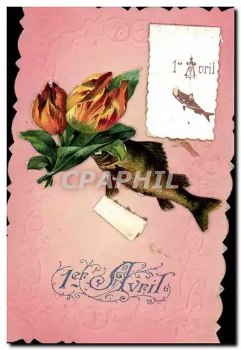 Cartes postales Fantaisie Fleurs Poisson