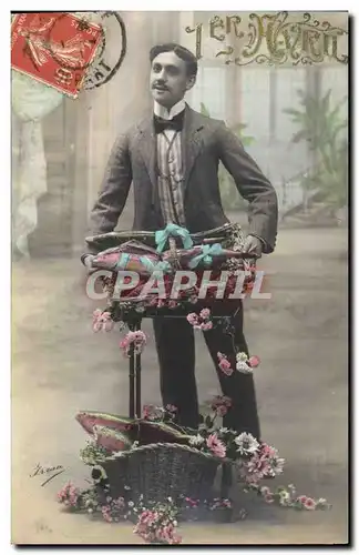 Cartes postales Fantaisie Fleurs Homme 1er Avril