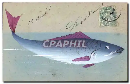 Cartes postales Fantaisie Fleurs Poisson (dessin a la main)