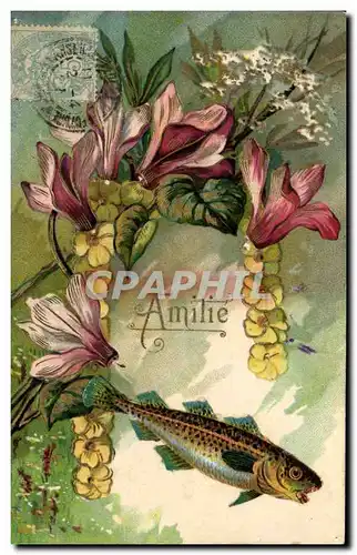 Cartes postales Fantaisie Paques Poisson
