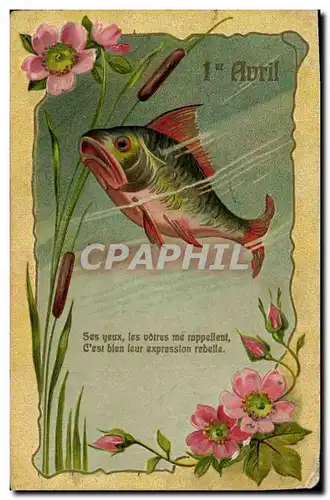 Cartes postales Fantaisie Paques Poisson