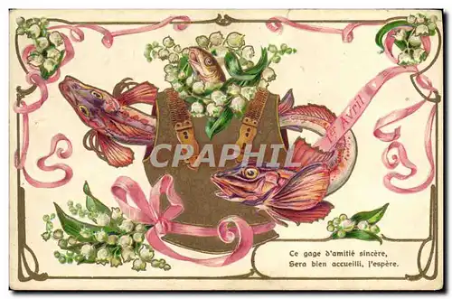 Cartes postales Fantaisie Paques Poisson