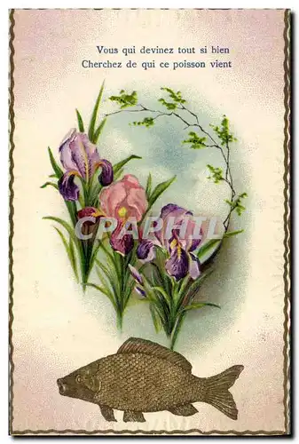 Cartes postales Fantaisie Paques Poisson