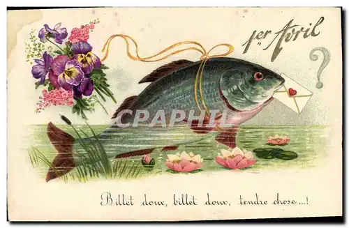 Ansichtskarte AK Fantaisie Paques Poisson 1er Avril