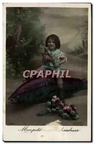 Cartes postales Fantaisie Paques Poisson Enfant