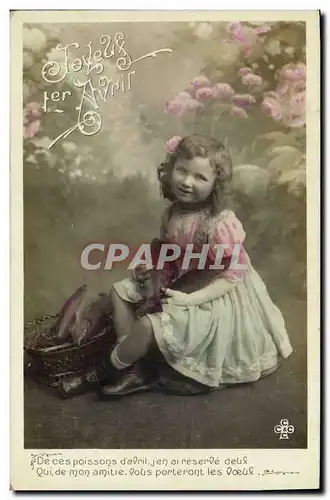 Cartes postales Fantaisie Paques Poisson Enfant 1er Avril