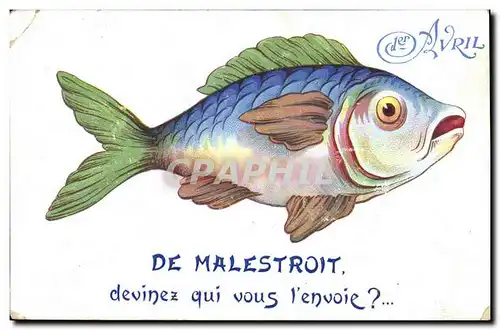 Cartes postales Fantaisie Paques Poisson
