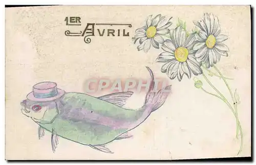 Ansichtskarte AK Fantaisie Paques Poisson 1er Avril