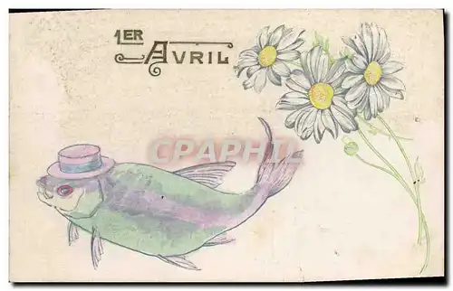 Cartes postales Fantaisie Paques Poisson 1er Avril