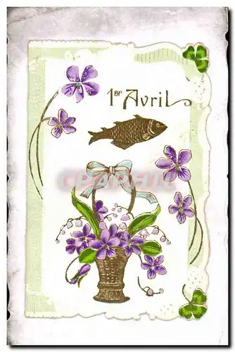 Cartes postales Fantaisie Paques Poisson 1er Avril