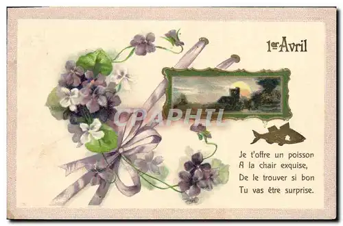 Cartes postales Fantaisie Paques Poisson 1er Avril