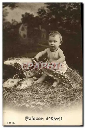 Cartes postales Fantaisie Paques Poisson d&#39avril Enfant