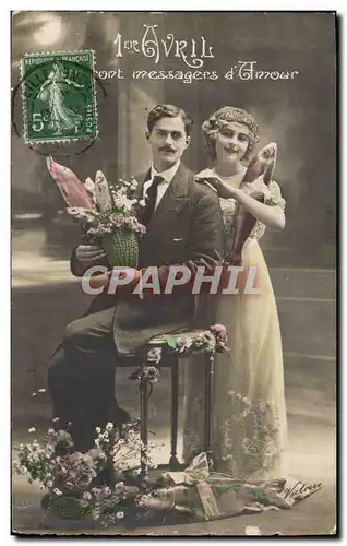 Cartes postales Fantaisie Paques Poisson Femme