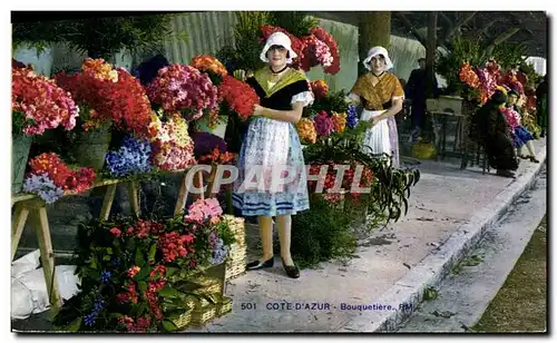 Cartes postales Cueillette Cote d&#39Azur Bouquetiere