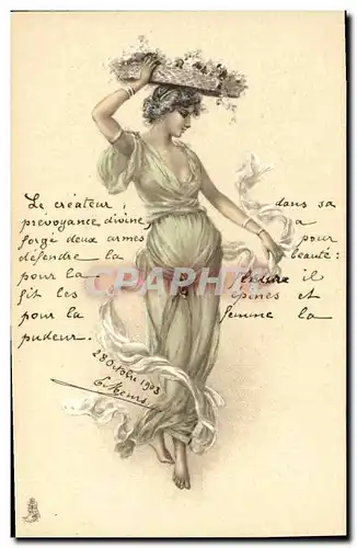 Cartes postales Fantaisie Illustrateur Femme