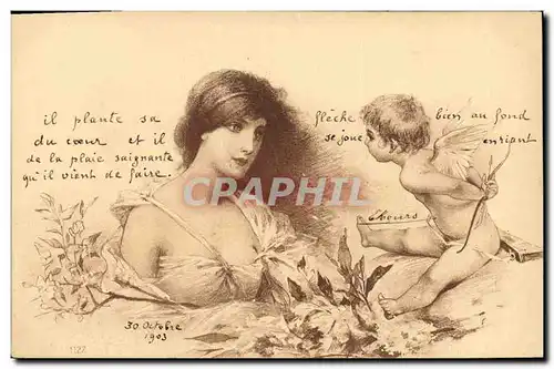 Cartes postales Fantaisie Illustrateur Femme Ange