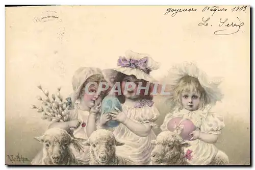 Cartes postales Fantaisie Enfants Moutons