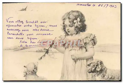 Cartes postales Fantaisie Enfant Moutons