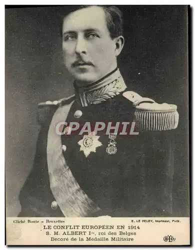 Cartes postales Militaria SM Albert 1er Roi des Belges Decore de la Medaille Militaire