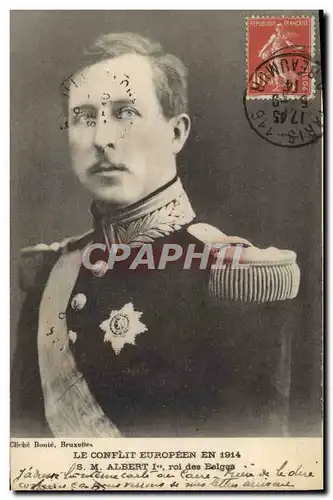 Cartes postales Militaria SM Albert 1er Roi des Belges