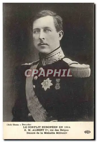 Ansichtskarte AK Militaria SM Albert 1er Roi des Belges Decore de la Medaille Militaire