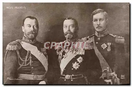 Ansichtskarte AK Militaria Nos allies George V Nicolas II Albert Russie Russia