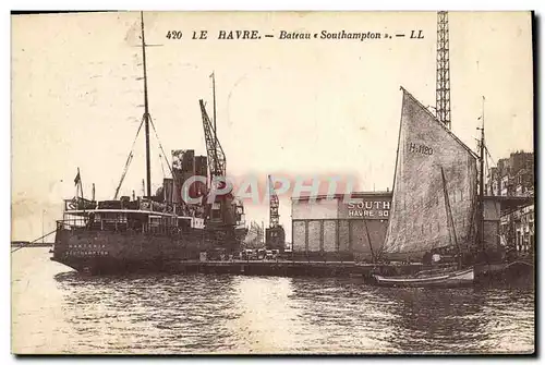 Cartes postales Bateau Paquebot Le Havre Bateau Southampton
