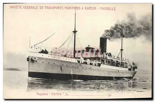 Cartes postales Bateau Paquebot Pampa