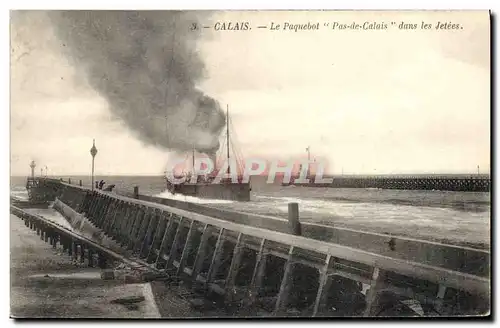 Cartes postales Bateau Paquebot Pas de Calais dans les jetees