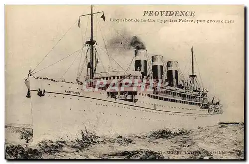 Cartes postales Bateau Paquebot Providence Paquebot de la Cie Cyprien Fabre par grosse mer