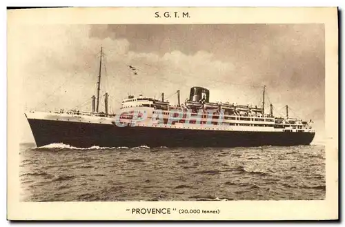 Cartes postales Bateau Paquebot SGTM Provence