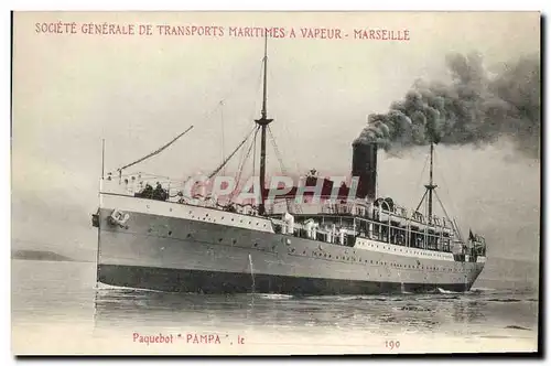 Cartes postales Bateau Paquebot Pampa